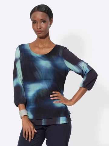 creation L 3/4-Arm-Shirt in marine-kalkmint-bedruckt