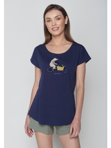 GreenBomb T-Shirt Bike Cargo Raccoon in Marineblau
