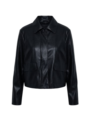 Ulla Popken Kunstlederjacke in schwarz