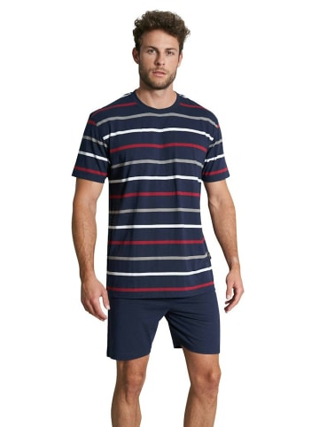 Götzburg Pyjama kurz für Herren in blau