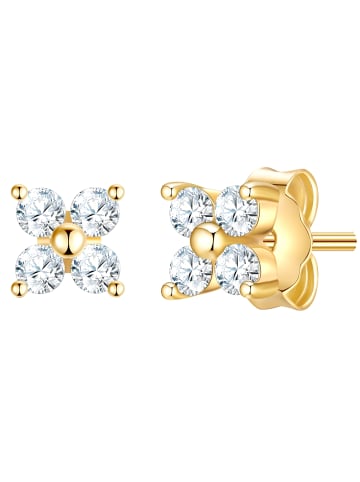Glanzstücke München Ohrringe Blume aus Sterling Silber mit Zirkonia in gelbgold