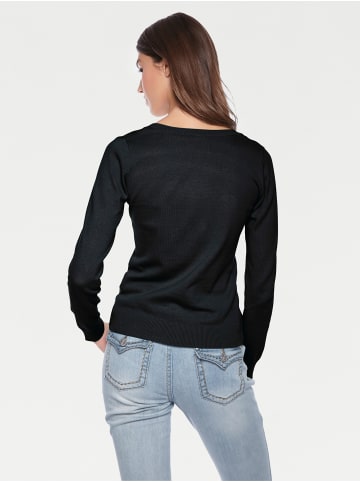 Heine Rundhals-Pullover in schwarz