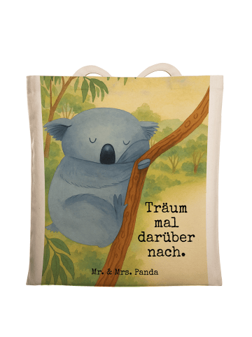 Mr. & Mrs. Panda Tote Bag Koalabär Design mit Spruch in Weiß
