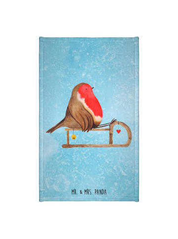 Mr. & Mrs. Panda Handtuch Rotkehlchen Schlitten ohne Spruch in Eisblau