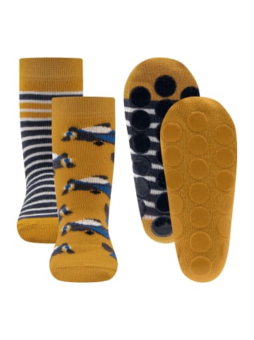 ewers 2er-Set Stoppersocken ABS Flugzeuge in curry