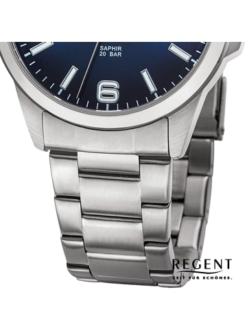 Regent Analog-Armbanduhr Regent Metallarmband silber mittel (ca. 39mm)