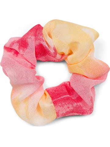 styleBREAKER Scrunchie Haargummi in Rot-Gelb