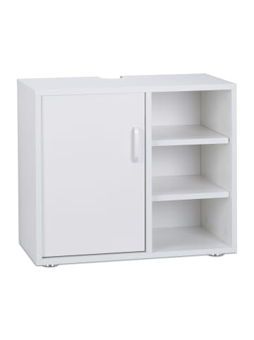 relaxdays Waschbeckenunterschrank in Weiß - (B)60 x (H)51 x (T)32 cm
