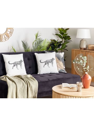 Beliani 2er-Set Dekokissen MARULA in Weiß/Schwarz