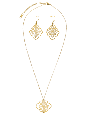 IZIA Women Jewelry Set With Necklace And Pair Of Earrings in Gold