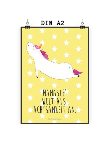 Mr. & Mrs. Panda wanddeko Einhorn Yoga mit Spruch in Gelb Pastell