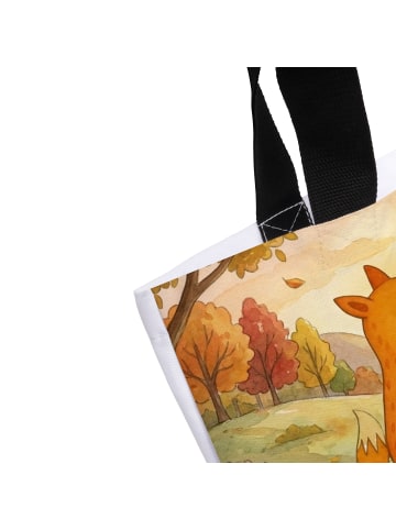 Mr. & Mrs. Panda Tote Bag Füchse Liebe Pommes Design ohne Spruch in Weiß