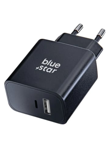 BlueStar ReiseladegerätUSB C+USB-A Buchsen PD QC4.0 3A 25W TFB-TC-25WPD in Schwarz