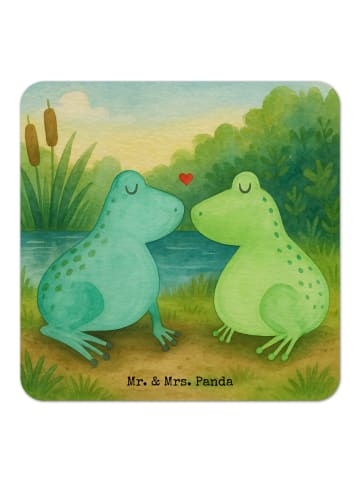 Mr. & Mrs. Panda Getränkeuntersetzer Frosch Liebe Design ohne Sp... in Weiß
