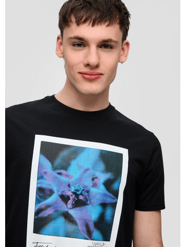 QS T-Shirt kurzarm in Schwarz