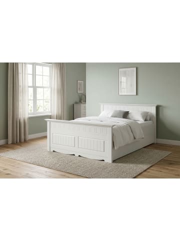 Feldmann-Wohnen Bett Belluno Elegante Kiefer weiß lackiert 160 / 214 / 95cm