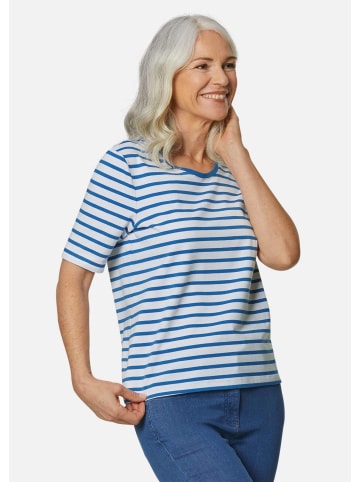 GOLDNER Ringelshirt mit Halbarm in weiß / delftblau / geringelt