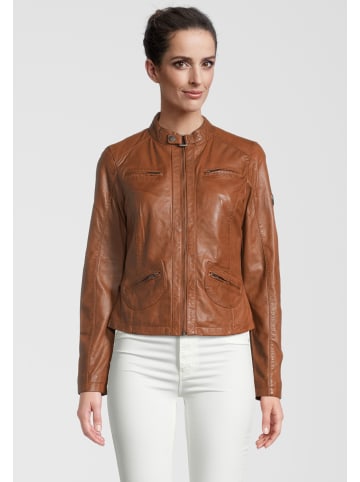 H.I.S Lederjacke mit Schnalle in D COGNAC