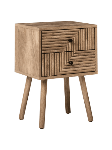 Beliani Nachttisch RONGE in Braun - (W) 38 x (H) 55 x (L) 30 cm