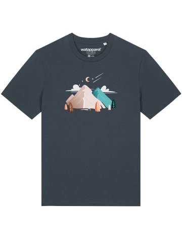 wat? Apparel T-Shirt Night & Clouds in India Ink Grey