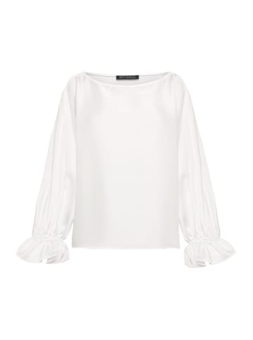 Betty Barclay Satin-Bluse mit U-Boot-Ausschnitt in Rohweiß