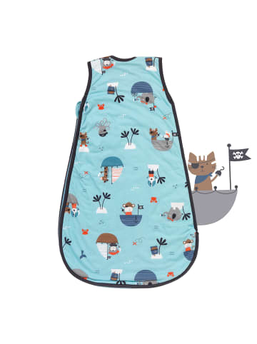 Schlummersack Babyschlafsack, 1.0 TOG in Hellblau-Rot