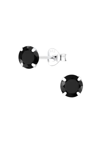 Alexander York Ohrringe, Ohrstecker ZIRKONIA schwarz in 925 Sterling Silber, 2-tlg.