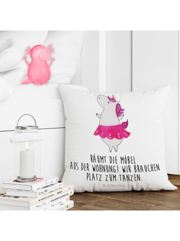 Mr. & Mrs. Panda 40x40 Kissen Einhorn Ballerina mit Spruch in Weiß