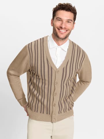 WITT WEIDEN Strickjacke in beige-dunkeltaupe-gemustert