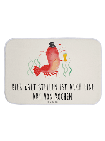 Mr. & Mrs. Panda Duschmatte Hummer Weizen mit Spruch in Weiß