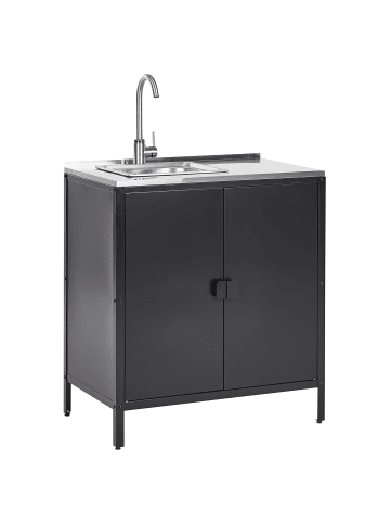 Beliani Gartenküche VILAMA in Schwarz - (W) 80 x (H) 90 x (L) 50 cm