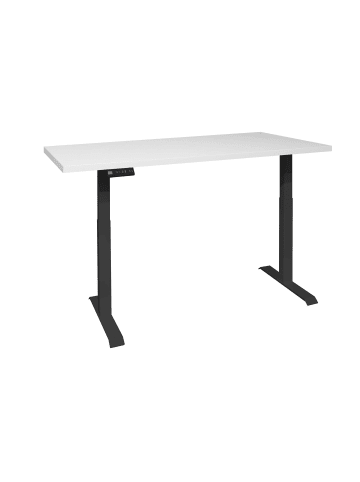 58 aufm Kessel SCHREIBTISCH höhenverstellbar elektrisch Editha 180x90 schwarz/weiß matt lack