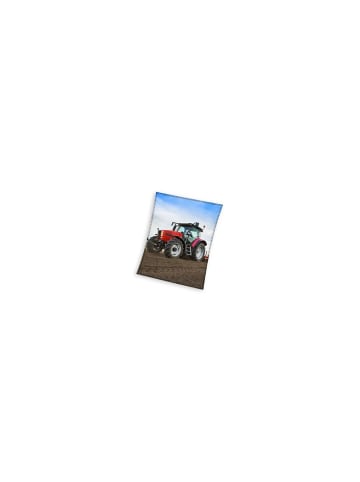 Wisam® Traktor Red coral fleece Polardecke 130x160cm