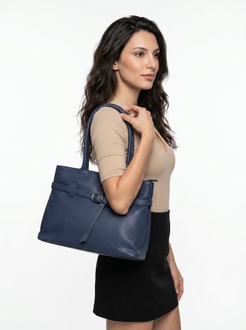Cluty Handtasche echt Leder in blau