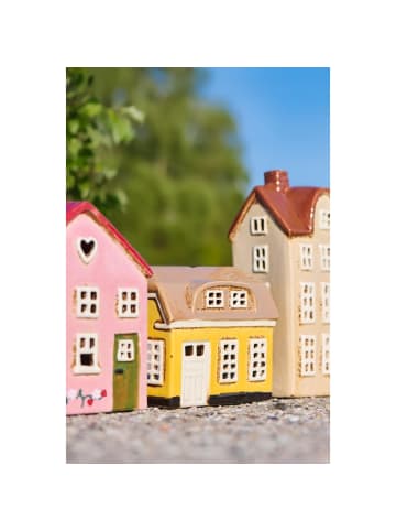 IB Laursen Nyhavn Keramik Teelichthaus – Grüne Tür in beige