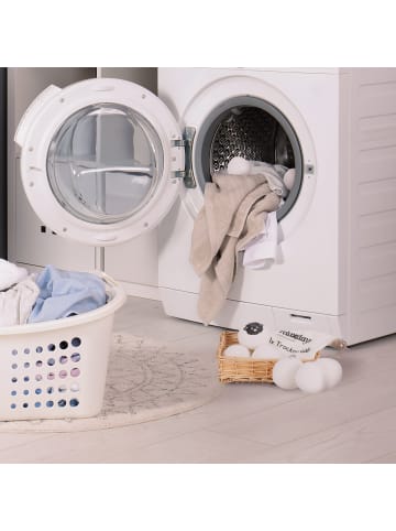 relaxdays 8 x Trocknerbälle in Weiß - Ø 7 cm