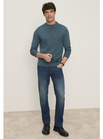 Man's World Stehkragenpullover in petrol melange