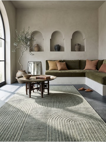 KADIMA DESIGN Teppich Kurzflor mit Jute-Rücken, dicht gewebt und pflegeleicht in Grün