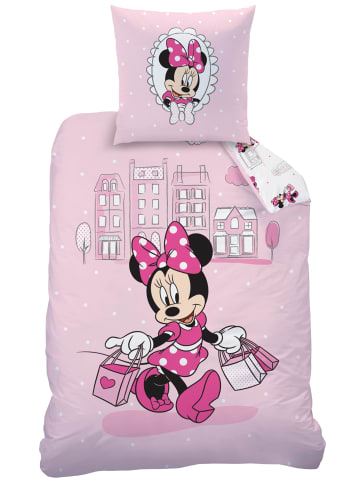 Disney Minnie Mouse Mädchen Bettwäsche-Set Flanell "Disney's Minnie Mouse - Shopping" in Rosa