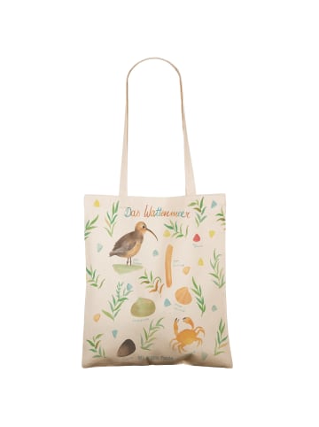 Mr. & Mrs. Panda Schultertasche Wattenmeer mit Spruch in Bunt