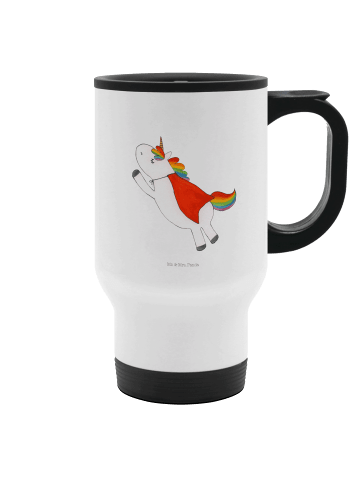 Mr. & Mrs. Panda Thermobecher Einhorn Super ohne Spruch in Weiß
