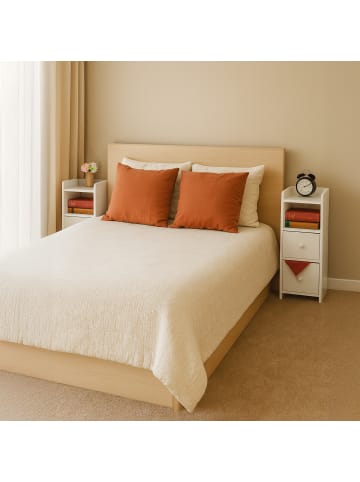 relaxdays 2 x Nachttisch in Weiß - (B)22,5 x (H)55 x (T)34 cm