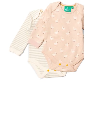 Little Green Radicals Bio-Baby-Bodysuit-Set 2er-Pack in Haferflocken