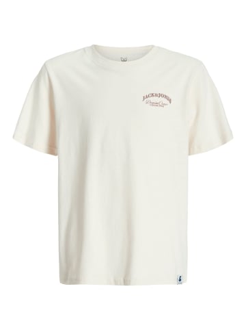 JACK & JONES Junior T-Shirt JJEBRANDES BACKP RELAXED TEE SS in antique white