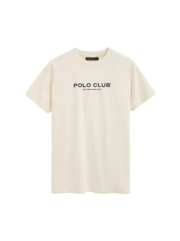 Polo Club T-Shirt ESTABLISHED MINIMAL TITLE VO in Ecru