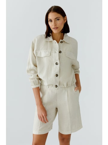 Oui Leinen Blouson in biscuit