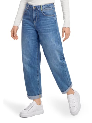 CARTOON Used Look-Jeans mit Waschung in Dark Blue Denim