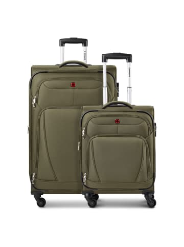 Wenger Beaumont 4-Rollen Kofferset S+L mit Dehnfalte in olive