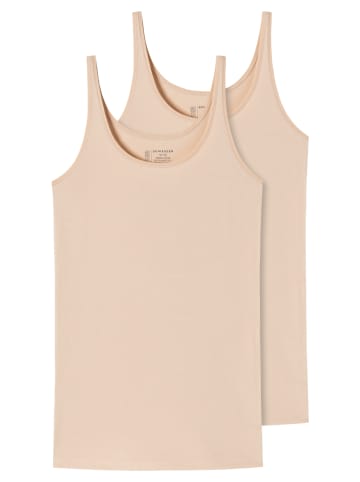 Schiesser Unterhemd / Top 95/5 Cotton in Sand