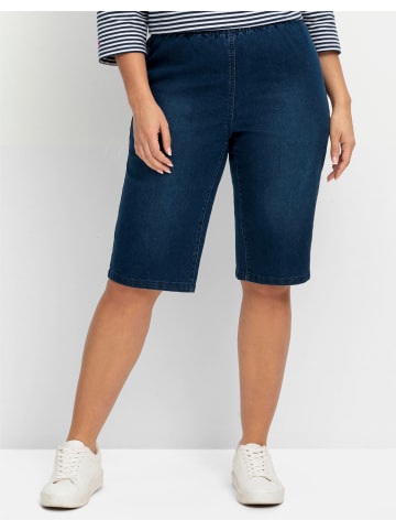 sheego Jeansbermudas in blue denim + dark blue denim